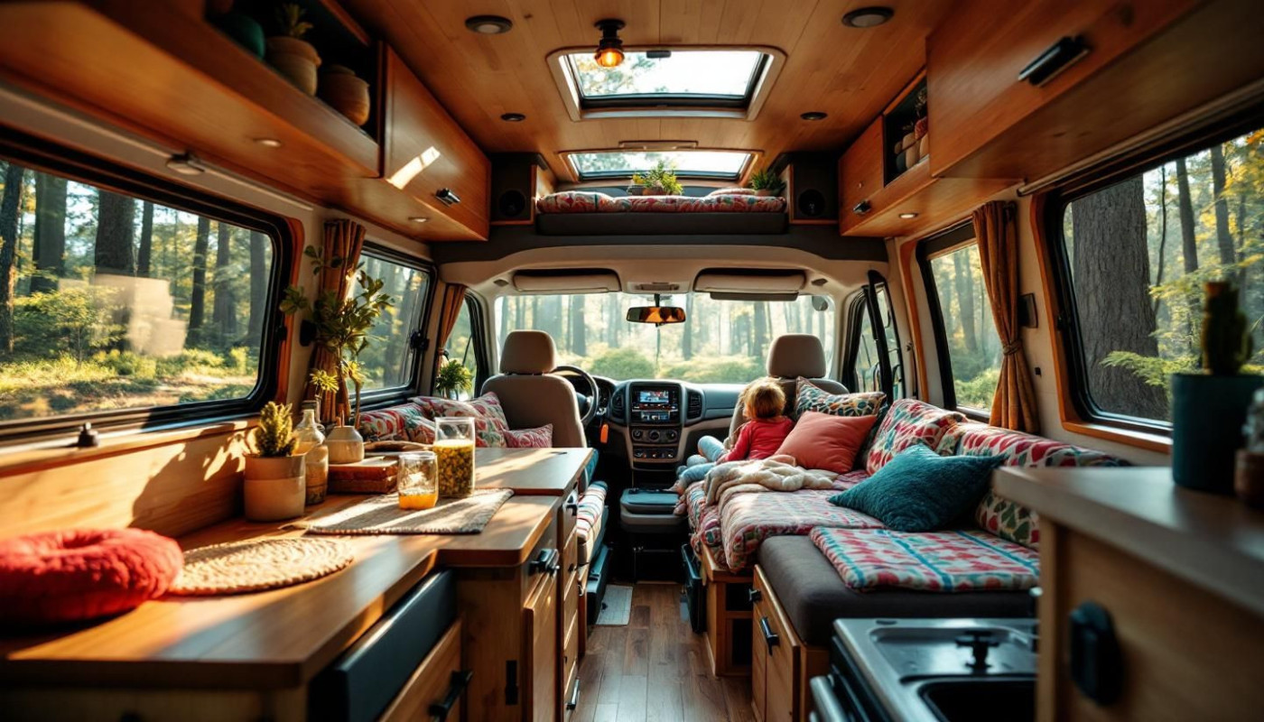 Comment optimiser l'espace dans un fourgon aménagé pour la famille ?